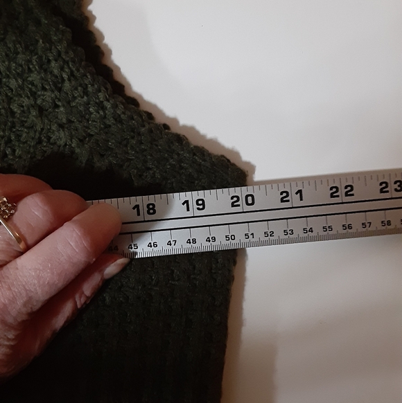 Devoted Sleeveless Chunky Knit Cowl Neck Sweater Tunic Olive Green M - Picture 6 of 7